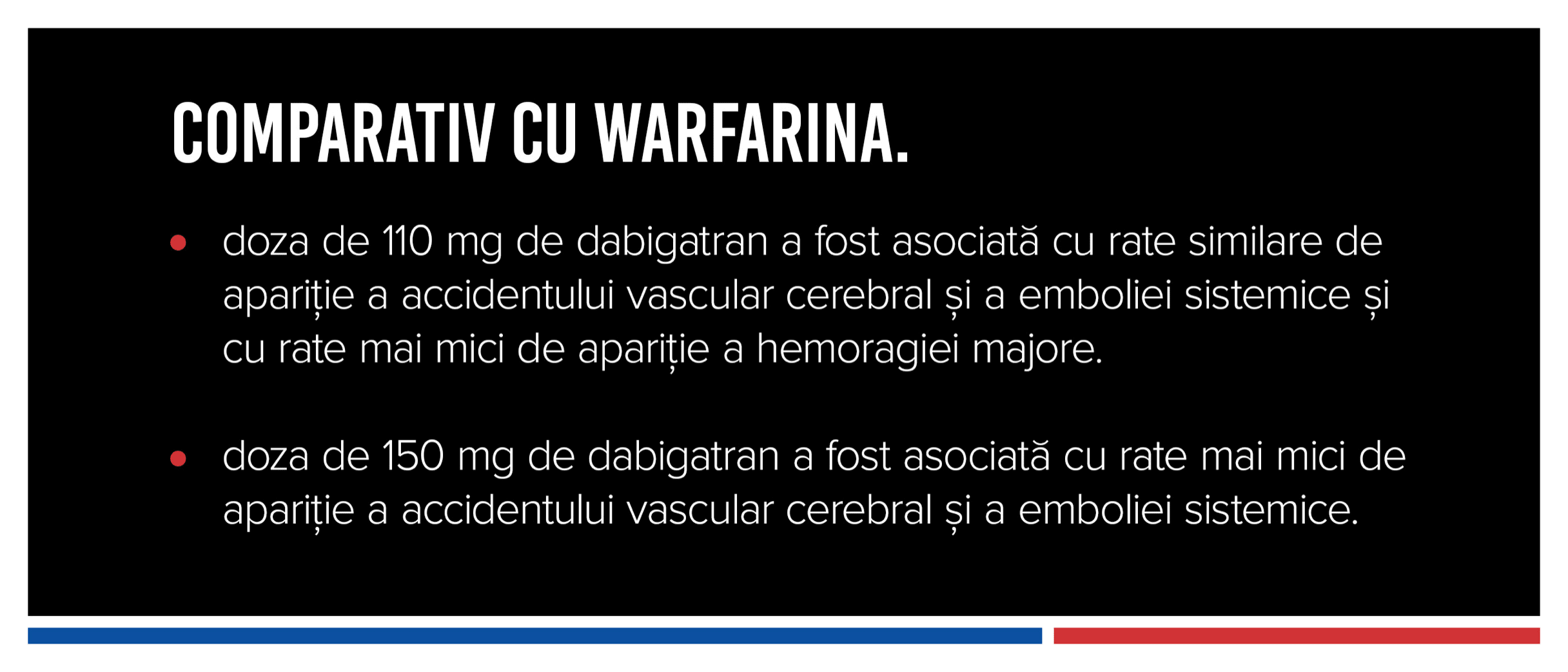Rezultate Dabigatran vs Warfarina