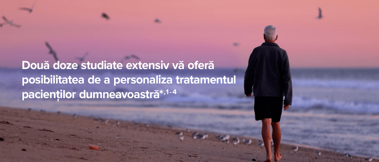 Două doze studiate extensiv vă oferă posibilitatea de a personaliza tratamentul pacienților dumneavoastră.