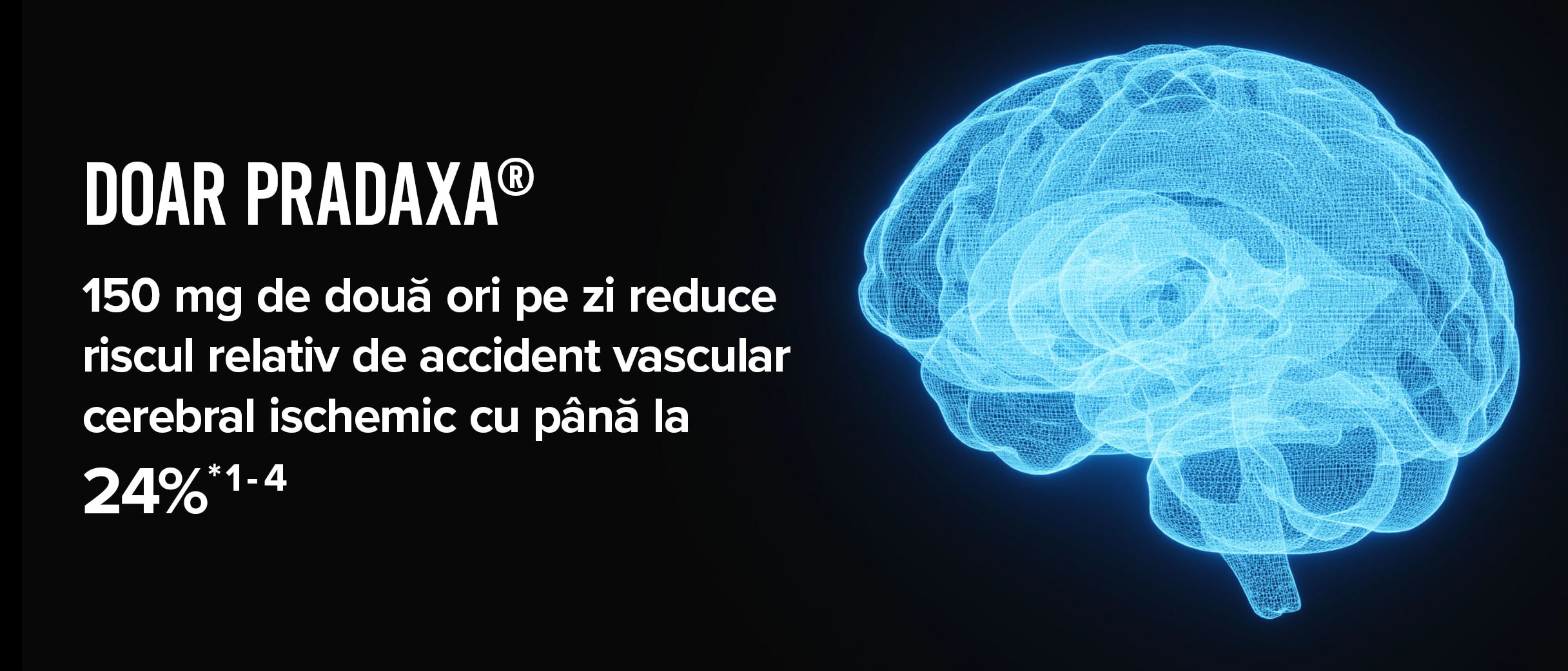 150 mg de două ori pe zi reduce riscul de accident vascular celebral ischemic cu până la 24%